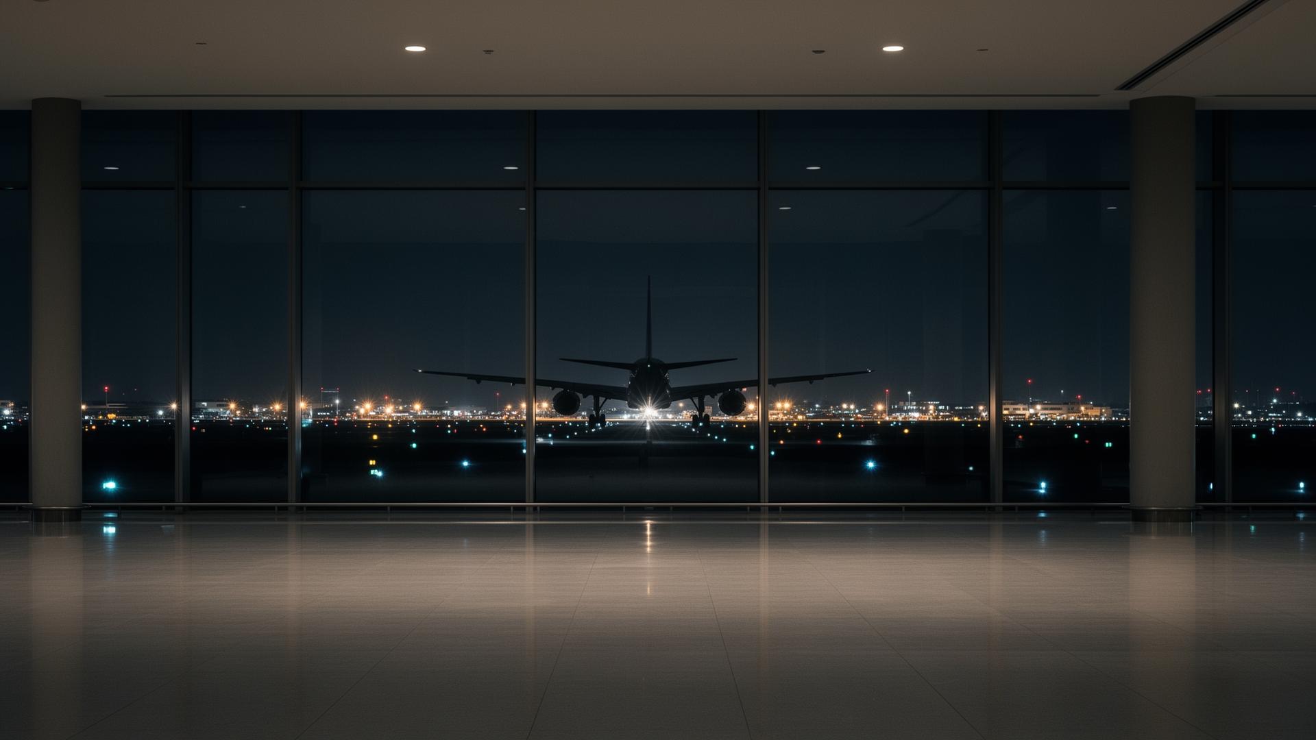 Aeroporto à noite